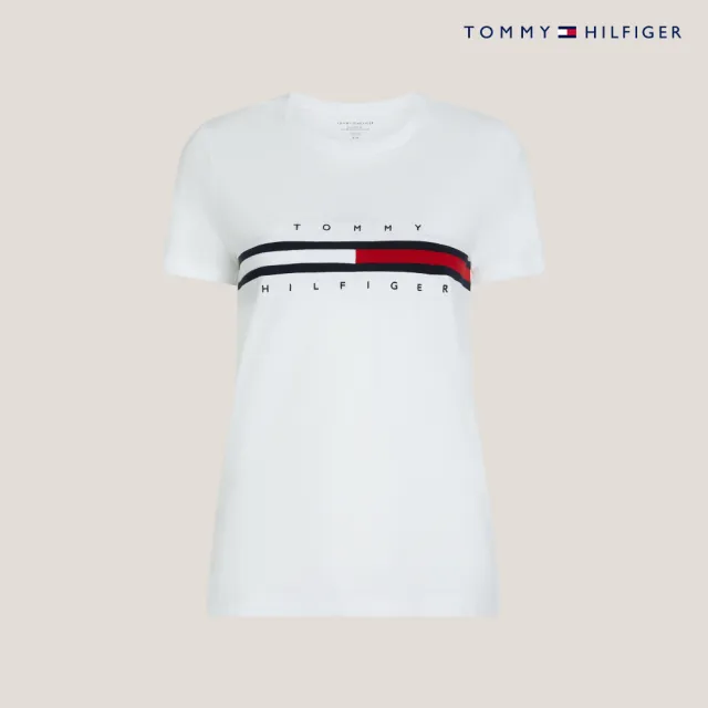 【TOMMY HILFIGER】官方旗艦館 旗幟標誌圖案 T恤_白色