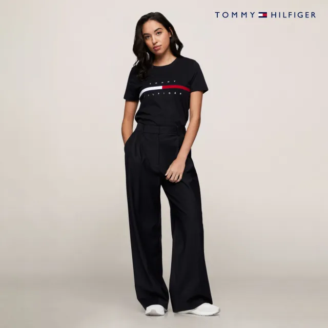 【TOMMY HILFIGER】官方旗艦館 旗幟標誌圖案 T恤_黑色