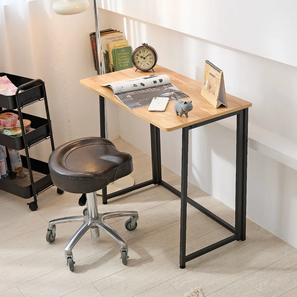 【居家cheaper】免組裝秒收摺疊桌80x46x75cm(露營桌/餐桌/書桌/電腦桌/拜拜桌/機能桌/摺疊邊桌/工作桌)