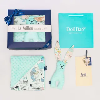 【La Millou】新生兒必備組-單面巧柔豆豆毯+豆豆安撫兔(多款可選_彌月禮盒)