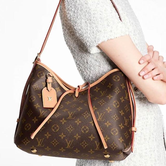 LV LOUIS VUITTON路易威登 M46203 CarryAll PM 老花帆布肩背包