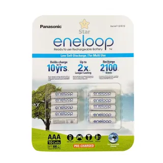 【Star 星】日本製Panasonic Eneloop 3號充電電池 10入(3號充電電池 10入)
