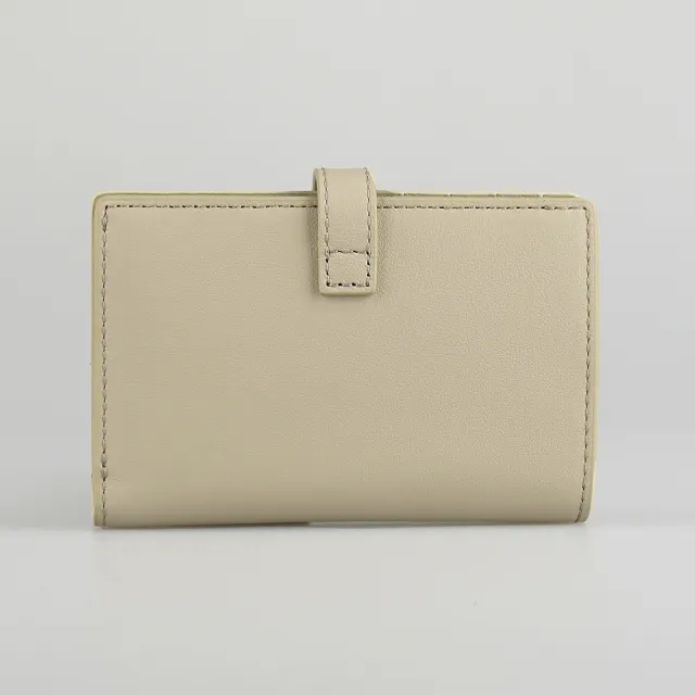 【FURLA 芙拉】FURLA FLOW壓釦對折6卡中夾(米)