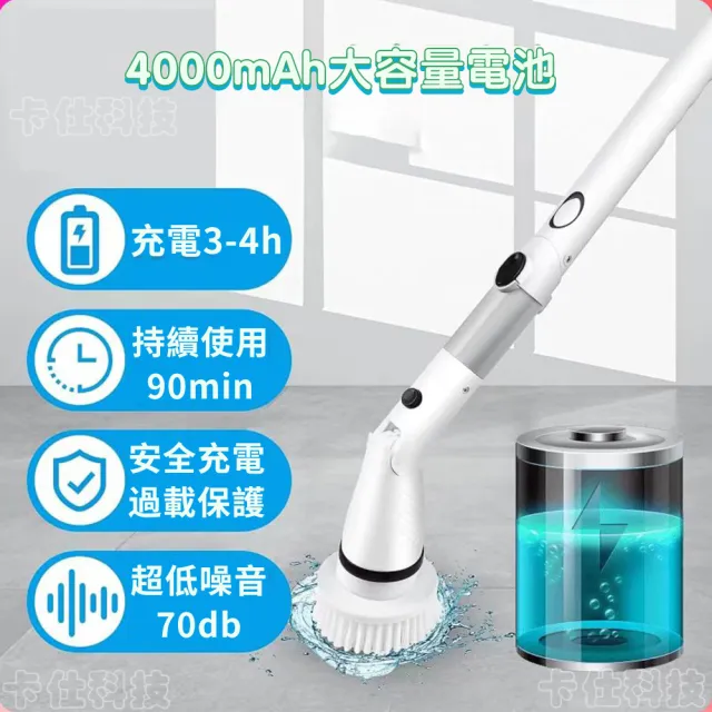 【小不記】多功能電動清潔刷 無線可充電式 旋轉把頭(洗車 廚房 浴室 門窗 磁磚 玻璃 清潔刷)