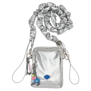 【Grace Gift】交換禮物 Care Bears-牢騷小熊2WAY珠光空氣小方包(銀)