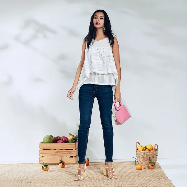 【ICHE 衣哲】Cop.Copine層紗堆疊不規則背心造型上衣