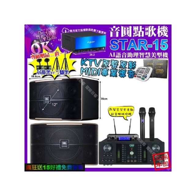 【音圓】STAR-15+FNSD HR-2501N+JBL PASION12+JBL VM-300(卡拉OK組合/音響設備)