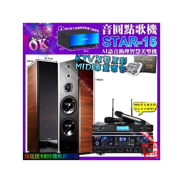 【音圓】STAR-15+TDF HK-260RU+TDF K-105+YAKO AD-300U(卡拉OK組合/音響設備)