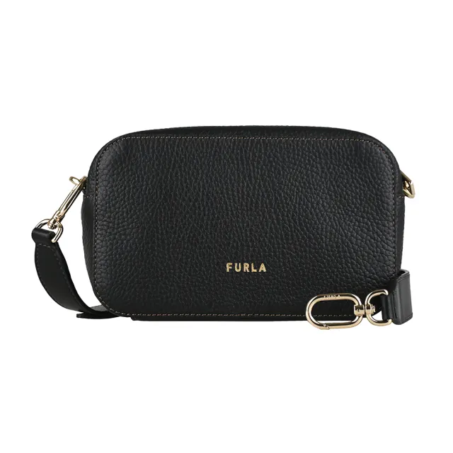 【FURLA 芙拉】FURLA Primula拉鍊斜背雙面包(迷你/黑)