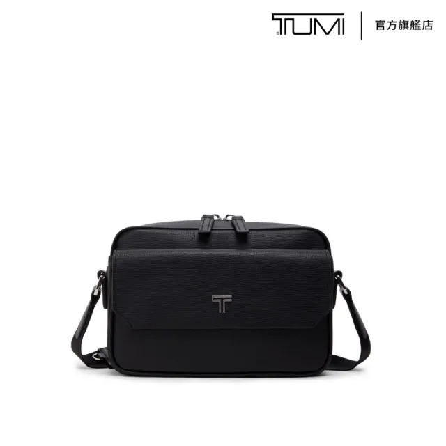 【TUMI】TURIN Manzi 皮革商務斜背包-黑色(TUMI 官方旗艦店)