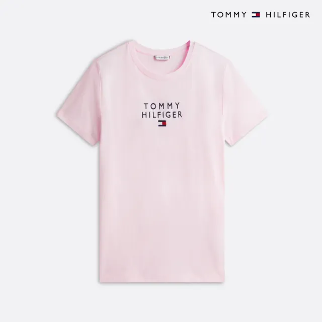 【TOMMY HILFIGER】官方旗艦館 基本款層疊標誌 T 恤_粉紅色