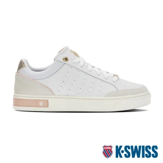 【K-SWISS】時尚運動鞋 Court Block-女-白/粉紅/香檳金(97411-168)