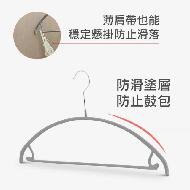 【MAWA】德國原裝進口時尚極簡止滑無痕套裝衣架42cm/10入 白