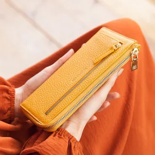 【CHENSON】 超薄第三代 8卡L型長夾 外側附獨立零錢袋 皮夾(W22437)