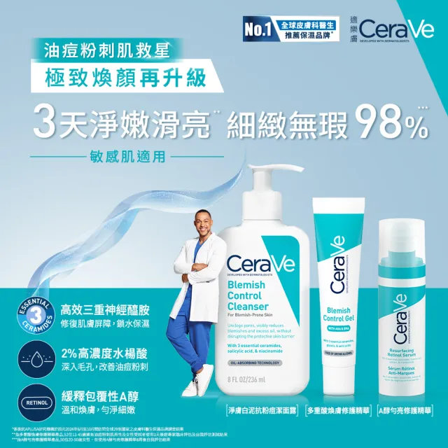 【CeraVe適樂膚】戰痘神器雙入組★多重酸煥膚修護精華40ml*2_A(極效煥膚/水楊酸)