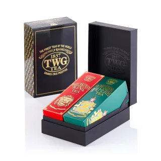【TWG Tea】時尚茶罐雙入禮盒組 國王早餐茶130g+帝王普洱100g(紅茶+普洱茶)