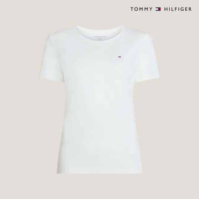 【TOMMY HILFIGER】官方旗艦館 旗幟刺繡圓領 T 恤_裸色