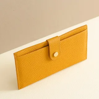 【CHENSON】 超薄第四代 6卡極薄長夾 外側附獨立零錢袋 皮夾(W23449)