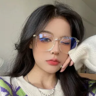 【SUNS】時尚濾藍光眼鏡 韓版大框ins潮流眼鏡 輕量僅20g 抗UV400 S8592(阻隔藍光/保護眼睛)