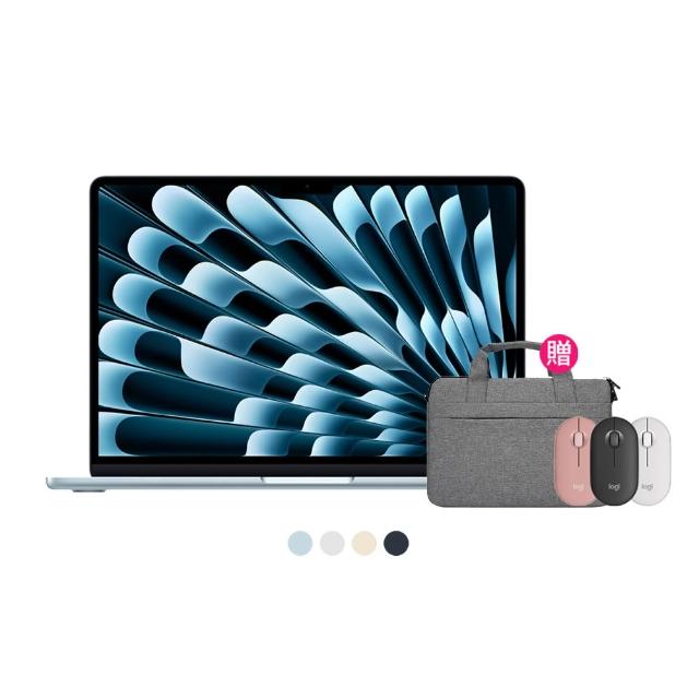 【Apple】無線滑鼠+電腦包★Macbook Air 13.6吋 M4 晶片 10核心CPU 與 8核心GPU 16G/256G SSD(2025)