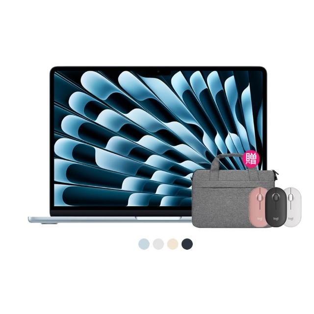 【Apple】無線滑鼠+電腦包★Macbook Air 15.3吋 M4 晶片 10核心CPU 與 10核心GPU 24G/512G SSD(2025)