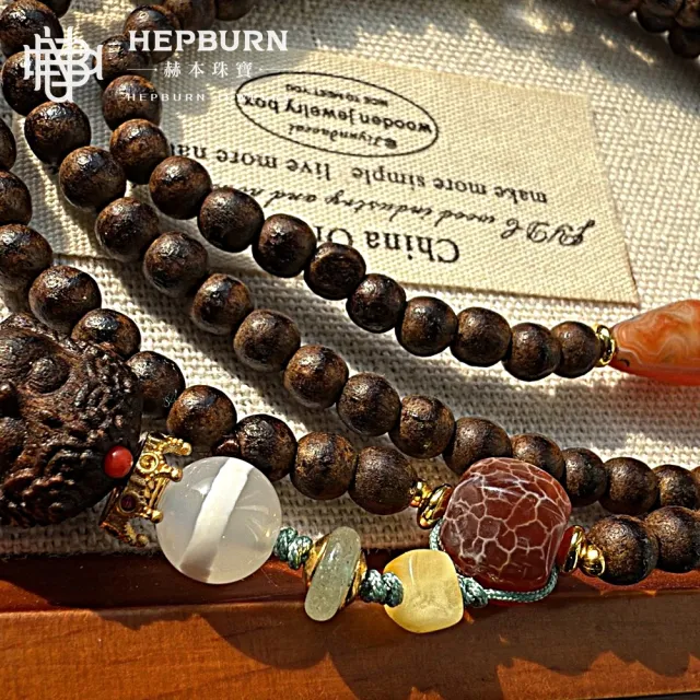 【赫本珠寶】設計款-精雕度母一線沉香項鍊手鍊