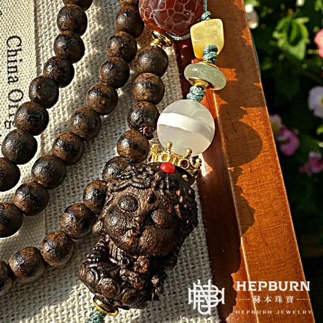 【赫本珠寶】設計款-精雕度母一線沉香項鍊手鍊