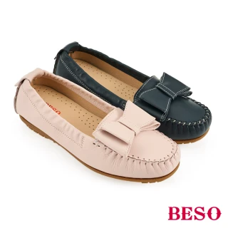 【A.S.O 阿瘦集團】BESO 芯軟Q系列-雙層蝴蝶結莫卡辛(女鞋_2色任選_網路限定)