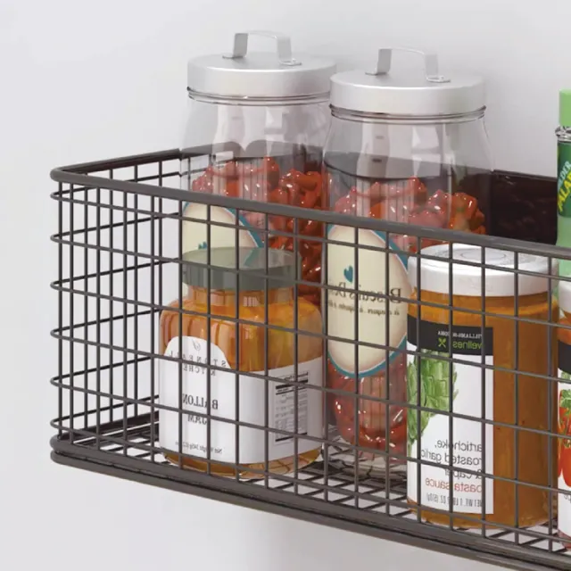 【樂居家】加大款磁吸式收納籃(吸琺板 冰箱置物架 廚房收納 洞洞板 置物盒 強力磁鐵 加大面積 磁吸板)