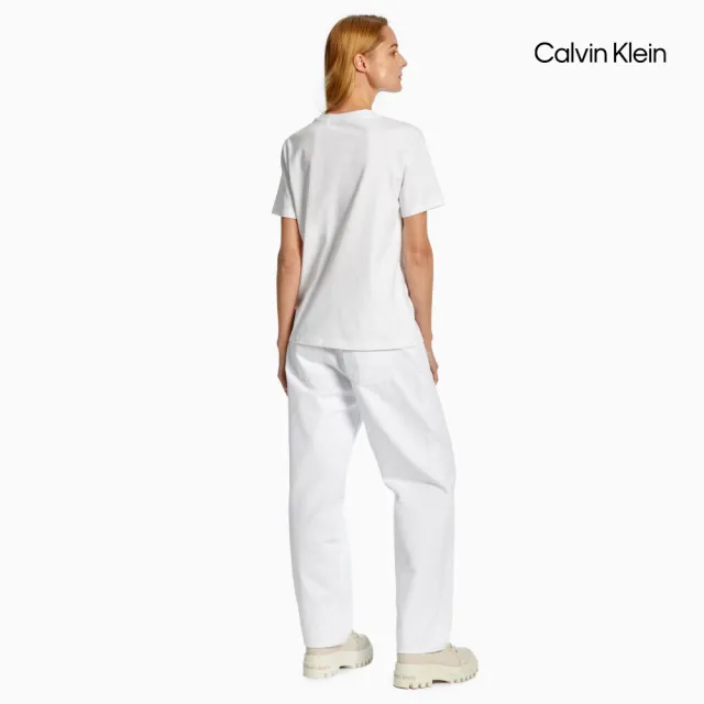 【CALVIN KLEIN】官方旗艦館 CK 有機棉 Monogram 上衣_白色