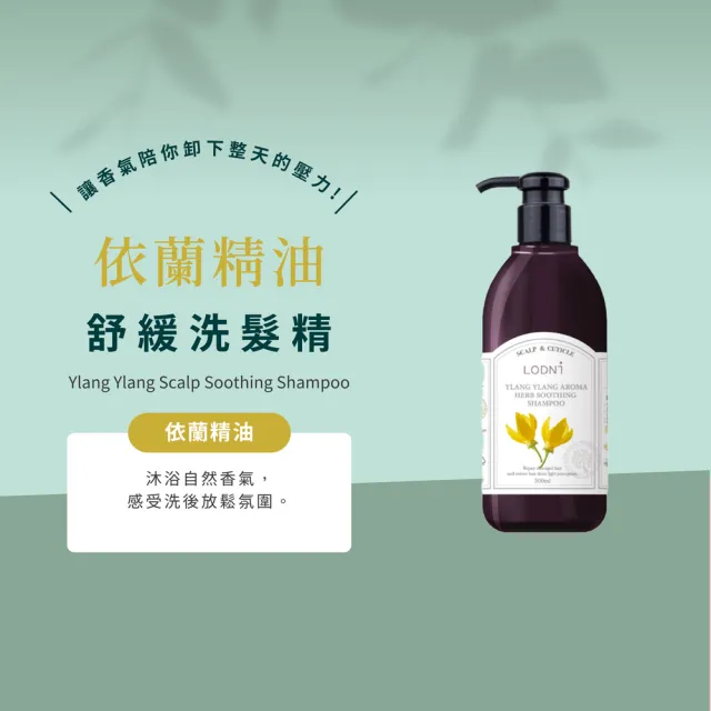 【LODNI 蘿德妮】依蘭精油舒緩洗髮精300ml(全髮質適用 中性頭皮使用)