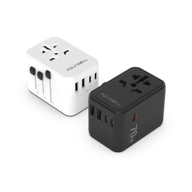 【POLYWELL】多合一萬國轉接頭 70W 三Type-C+雙USB-A