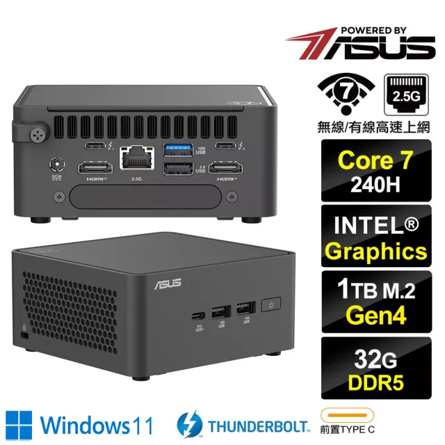 【ASUS 華碩】Core 7 十核{破軍S6CCW}  Win11迷你電腦(240H/32G/1TB M.2 Gen4)