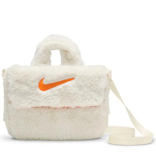 【NIKE 耐吉】Faux Fur白色可愛絨毛斜肩小包成人小包學生側背包時尚潮流單肩包毛絨手提包小孩包(FZ1329113)（其他規格）