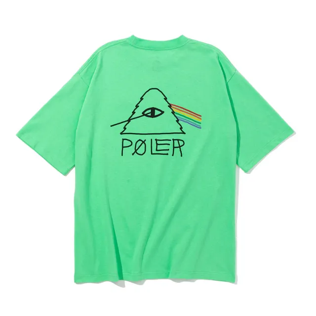 【POLER STUFF】日本限定 POLER PSYCHEDELIC RELAX FIT TEE 魔幻彩虹山形眼寬版短袖Tee(黑色)