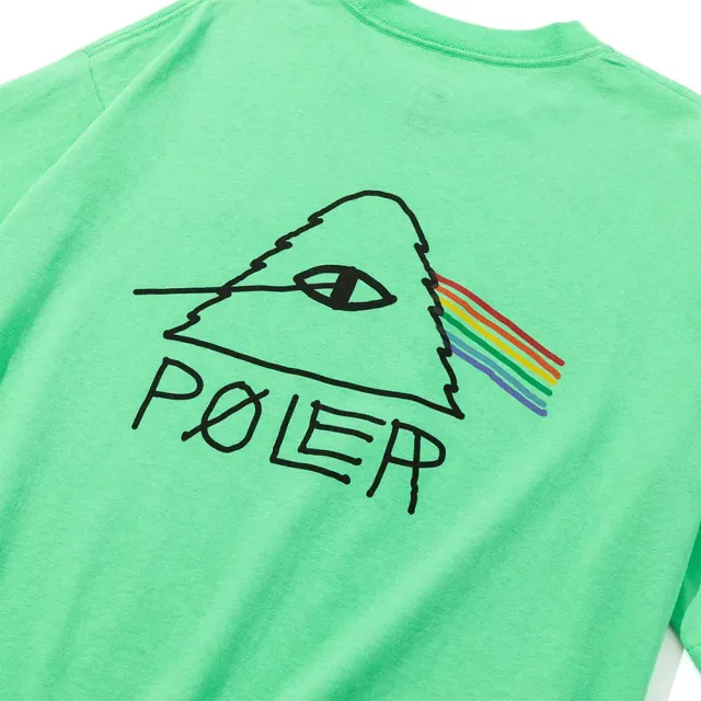 【POLER STUFF】日本限定 POLER PSYCHEDELIC RELAX FIT TEE 魔幻彩虹山形眼寬版短袖Tee(海軍藍)
