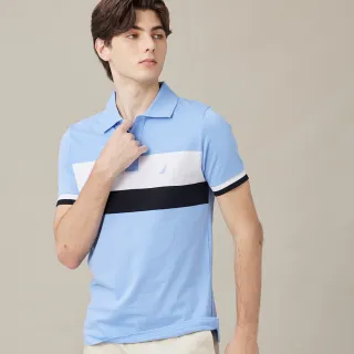 【NAUTICA】官方旗艦 男裝  撞色短袖POLO衫(藍色)