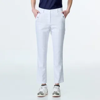 【PING】女款菱格紋吸濕排汗高爾夫長褲-白(GOLF/高爾夫球褲/RE25109-87)