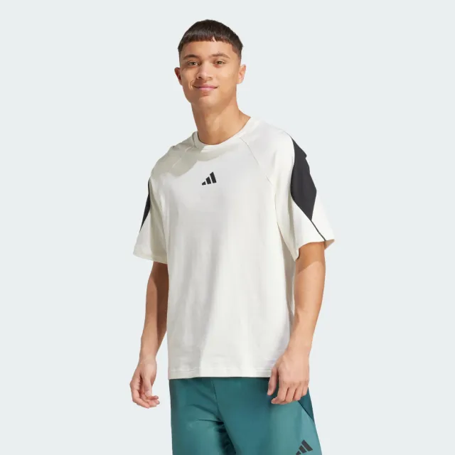 【adidas 愛迪達】短袖上衣 男 亞規 M STADIUM TEE 米白 JX5640