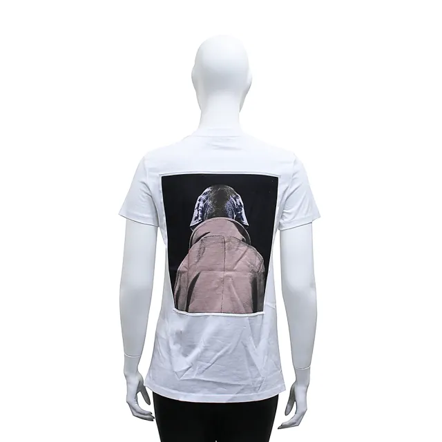 MAX MARA 經典威瑪獵犬圖案短袖T恤(女款/白x棕)