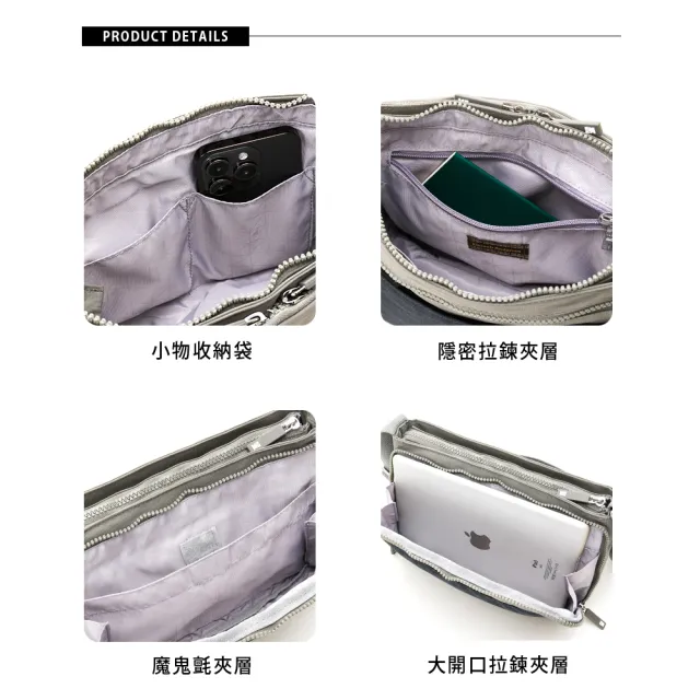 【金安德森】Macchiato 多隔層小方包(灰色)