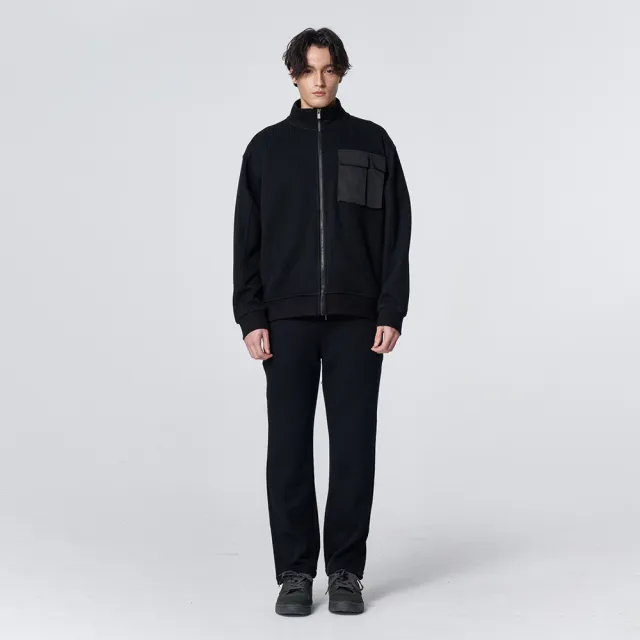 【ARVOpm】男女同款 黑色休閒套裝雙口袋外套00202410113(限時6折)
