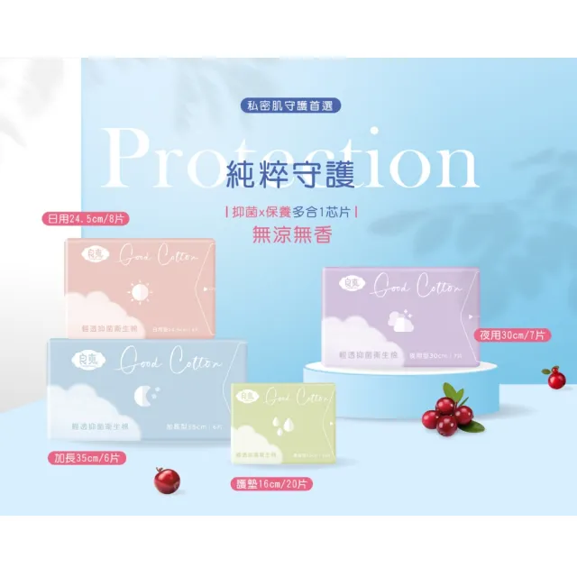 【良爽】輕透抑菌衛生棉-14包入組(日用型/護墊型/夜用型/夜用加長型)
