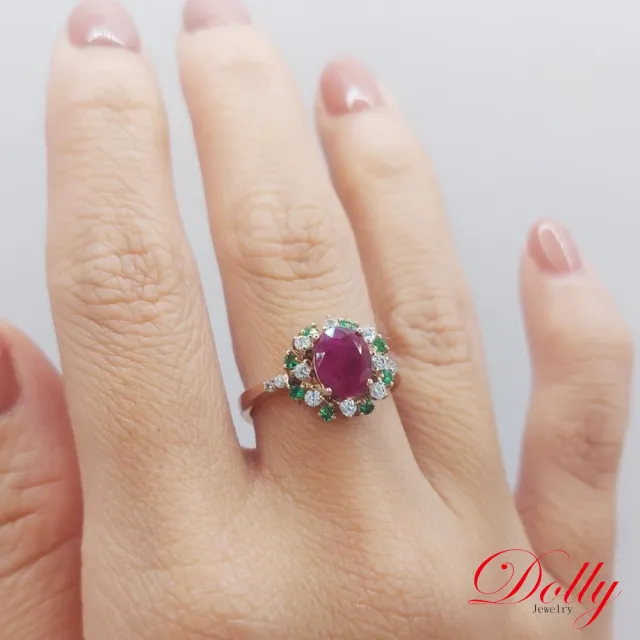 【DOLLY】緬甸 紅寶石1.50克拉玫瑰金色鑽石戒指-002 高級訂製珠寶 浪漫質感 奢華送禮