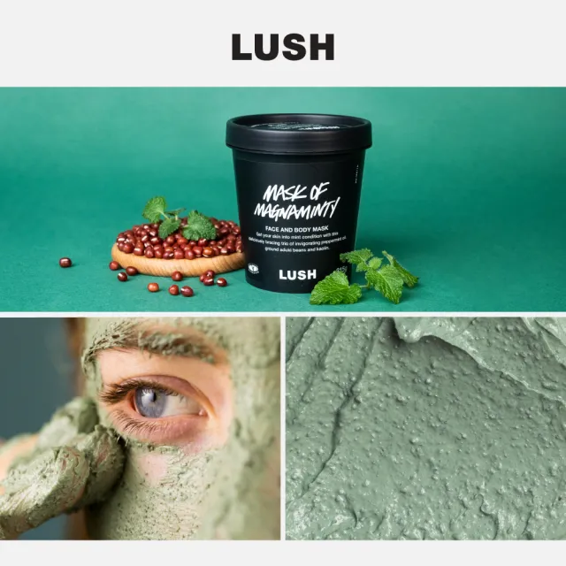 【LUSH 嵐舒】薄荷清爽面膜 315g(滋養肌膚/去角質/柔滑肌膚/健康潔淨/涼感)