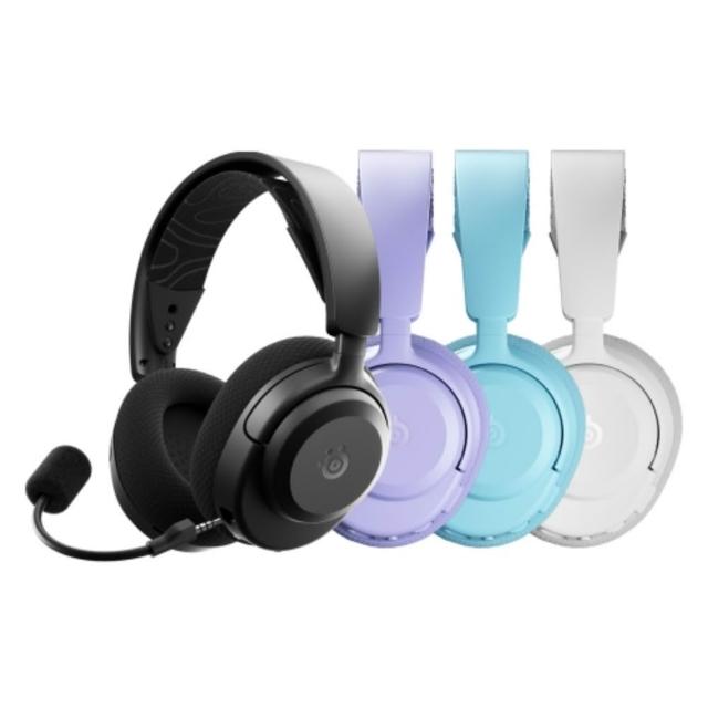 Steelseries 賽睿 Arctis Nova 3 系列無線電競頭戴式耳機，配備高靈敏度麥克風（-12 dBV/PA，頻率響應 100-10,000 Hz），支援藍芽 5.3 傳輸，TYPE-C 輸入端子，相容 Windows、MAC、Android、iOS、Linux 等系統。輕巧 480g 設計，顏色選擇黑色系、藍色系、紫色系、白色系，提供純色風格，適合長時間遊戲使用。一年保固，中國製造，NCC 認證 CCAH24LPD920T0，BSMI R35181。