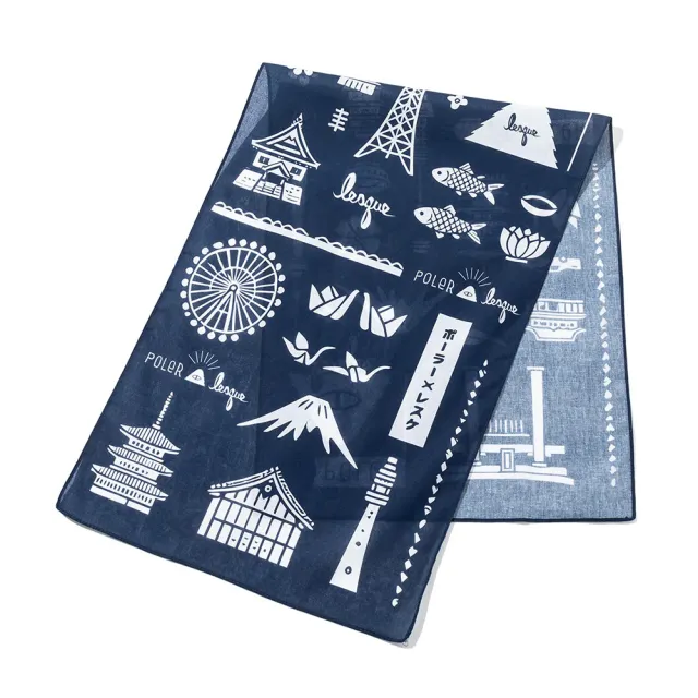 【POLER STUFF】日本限定 Poler x Lesque TENUGUI 聯名手拭い-日式手巾(海軍藍)
