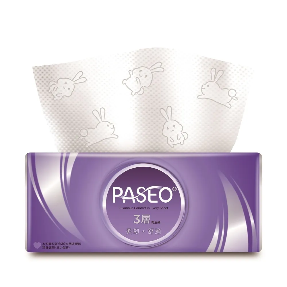 【PASEO】嘗鮮體驗組-3層柔韌舒適抽取式衛生紙PEFC(100抽10包/串)