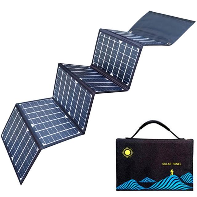 【Takuno拓野】6折疊太陽能充電板 50W折疊太陽能板 發電板 高轉化率ETFE(USB+DC輸出 QC3.0快充 600D防水布)