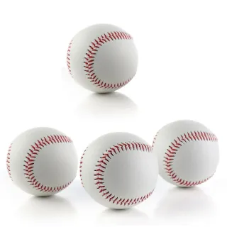 【FJ】4入組-9號練習用標準PU牛皮棒球BO1(直徑7.2公分 軟式硬式可選)